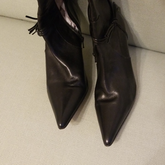 LUMIANI black Italian leather boots - Picture 6 of 8